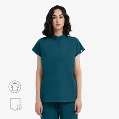 Avant Mandarin Collar Scrub Top - Zipper Placket