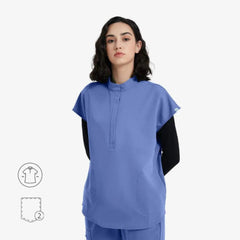 Avant Mandarin Collar Scrub Top - Zipper Placket