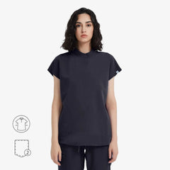 Avant Mandarin Collar Scrub Top - Zipper Placket