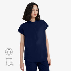 Avant Mandarin Collar Scrub Top - Zipper Placket