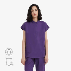 Avant Mandarin Collar Scrub Top - Zipper Placket