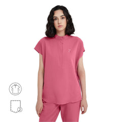 Avant Mandarin Collar Scrub Top - Zipper Placket