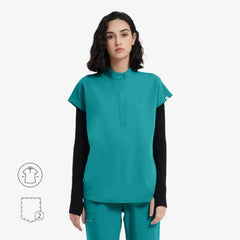 Avant Mandarin Collar Scrub Top - Zipper Placket