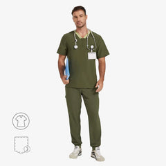 Blusa médica con cuello en V Douglas