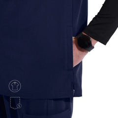 Blusa médica con cuello mandarín Ezra