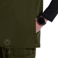 Blusa médica con cuello mandarín Ezra