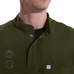 Blusa médica con cuello mandarín Ezra