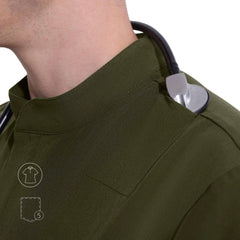 Blusa médica con cuello mandarín Ezra