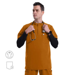 Blusa médica con cuello mandarín Ezra