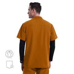 Blusa médica con cuello mandarín Ezra