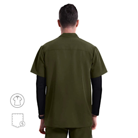 Blusa médica con cuello mandarín Ezra