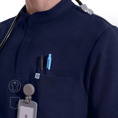 Blusa médica con cuello mandarín Ezra