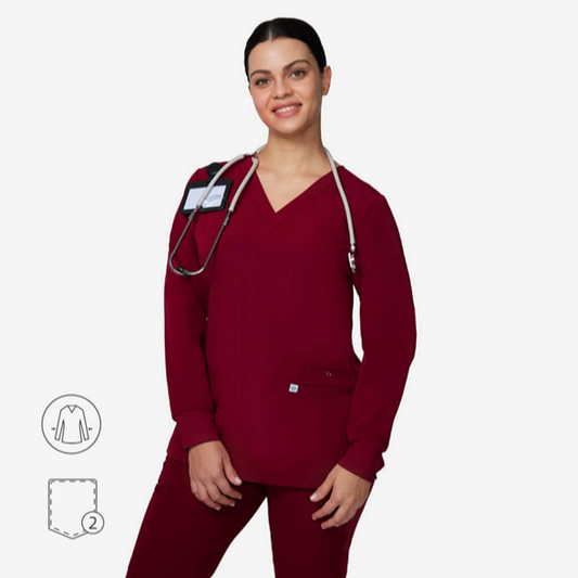 Blanche V-neck Longsleeve Scrub Top