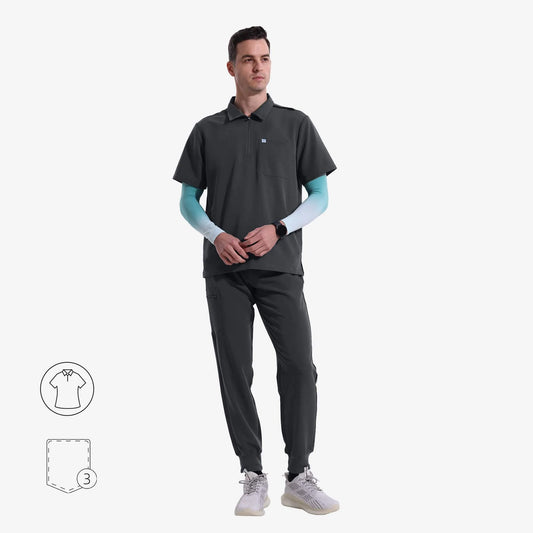 Ezra Polo Collar Scrub Top