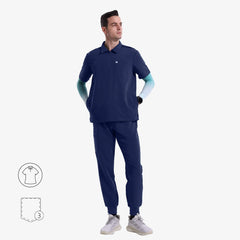 Ezra Polo Collar Scrub Top