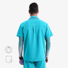 Ezra Polo Collar Scrub Top