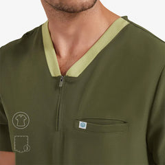 Blusa médica con cuello en V Douglas