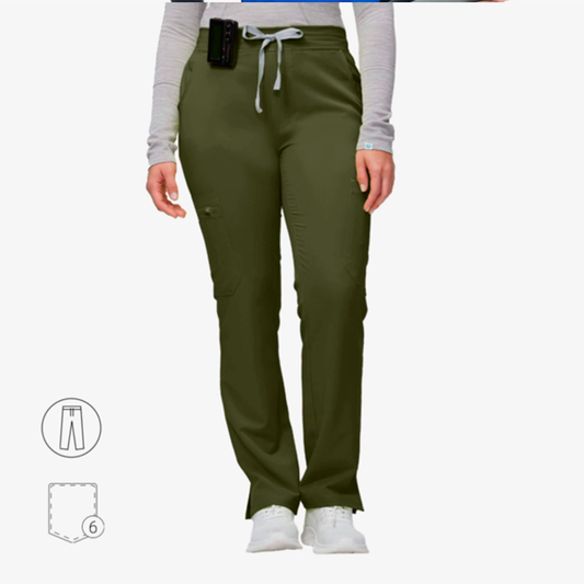 Elegant Straight-leg Scrub Pants