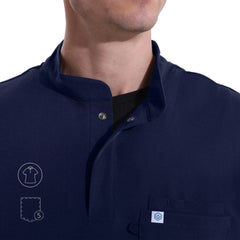 Blusa médica con cuello mandarín Ezra